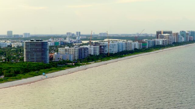 Aerial stock surfside Miami 4k 24fps