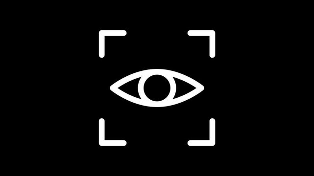 Futuristic biometric eye scan vector animation for cyber security concepts
