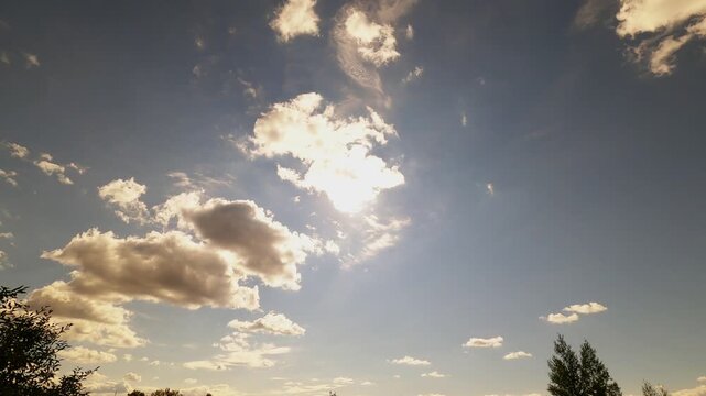 Soft White Clouds Flowing Across the Sky Timelapse