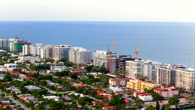 Aerial stock video Surfside Miami parallax 4k 24fps 2026