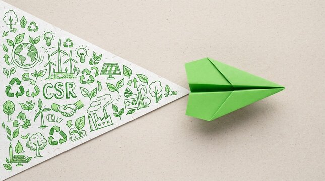 Corporate csr initiative growth arrow illustration