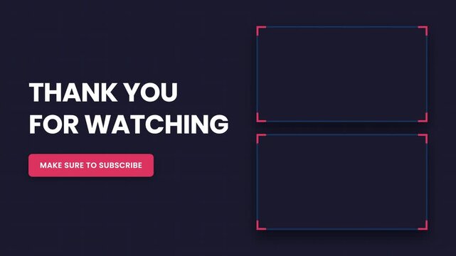 End screen design for video content with subscribe call to action
