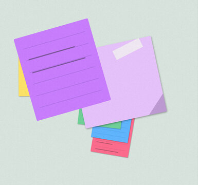 Colorful stacked sticky notes with lines