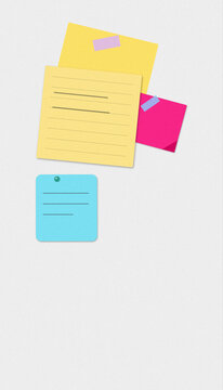 Isolated colorful folder and sticky notes icon set