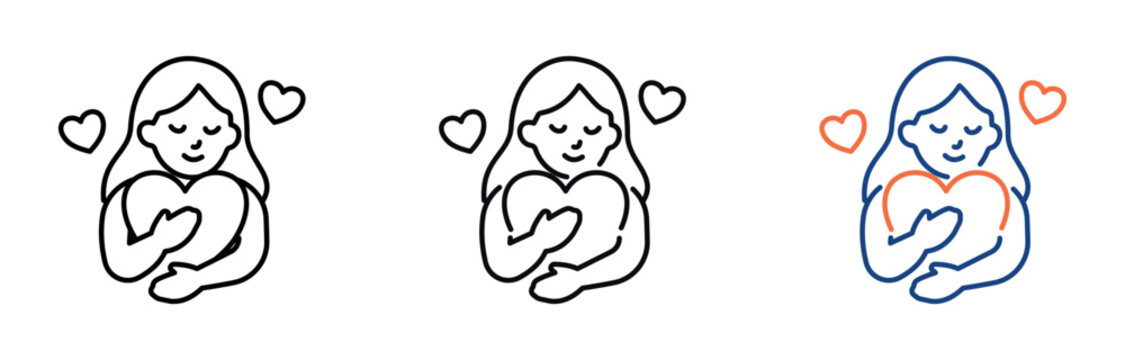 Self Love line icon multiple. Vector illustrations