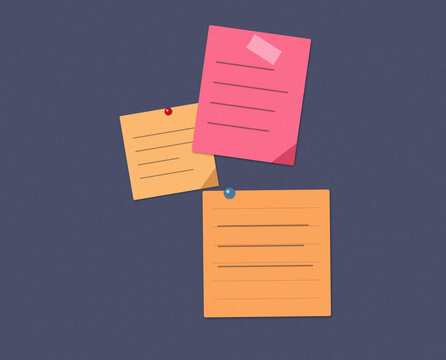 Colorful sticky notes pinned on dark background