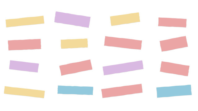 A grid of pastel colored rectangular shapes in yellow, pink, purple, and blue arranged on a solid black background, for a backdrop