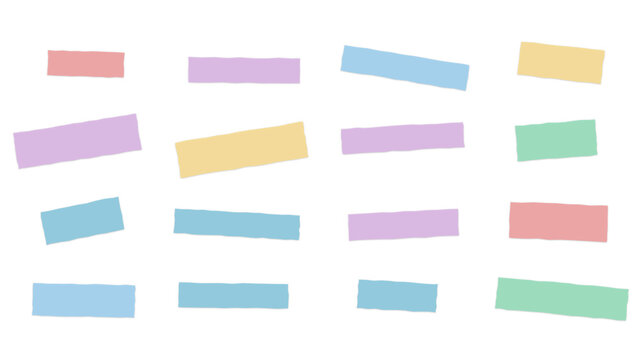 An organized arrangement of pastel colored rectangular shapes in a grid pattern set against a solid black background, for a