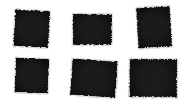 Collection of six rectangular frames with hand-drawn white chalk borders on a black background, collages and text overlays