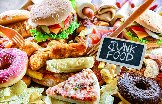 Fast food leftovers. Wasted food