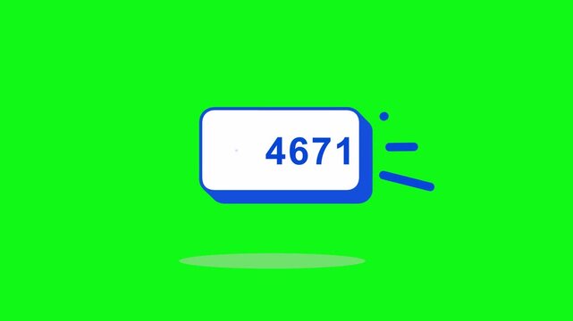 Animated Zero Counter Display on Green Screen Background