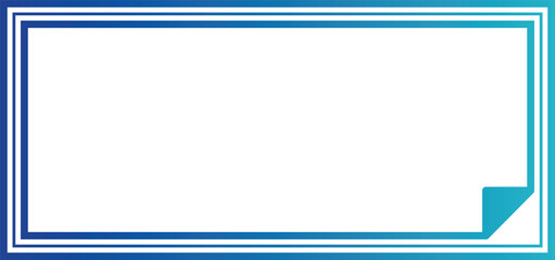 Obraz premium Blue Gradient Border Frame with Folded Corner and Copy Space
