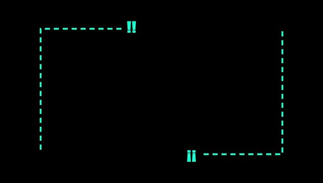 Minimalist Quote Box Animation with Moving Dotted Border and Bouncing Quotation Marks.cyan border