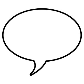 Black Oval Speech Bubble Chat Message Outline Icon Vector Isolated