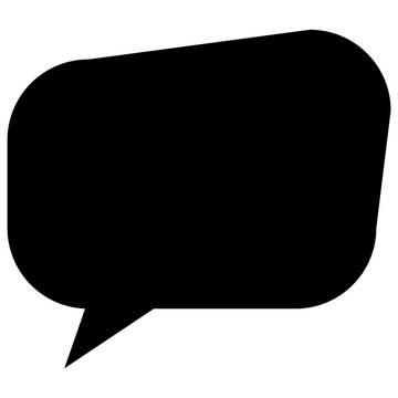 Black Speech Bubble Solid Silhouette Rounded Rectangular Chat Icon Vector Isolated
