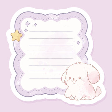 Cute Puppy with Notepad Illustration