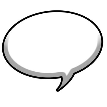 Oval Speech Bubble Comic Message Cloud Outlined Chat Icon Vector Isolated
