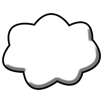Black Cloud Thought Bubble Frame Outline Icon Vector Isolated
