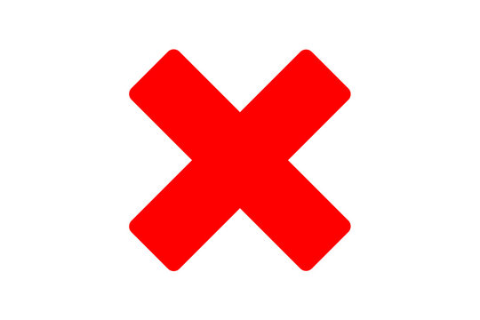 Red Cross Mark Multiplication Close Cancel X Icon Vector Isolated