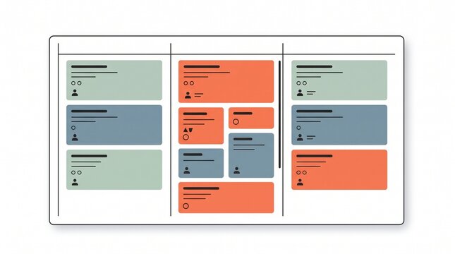 Kanban board illustration for agile project management workflow
