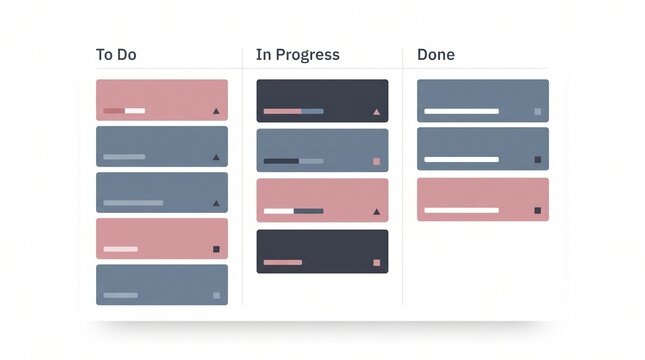 Kanban task board interface for project management workflow