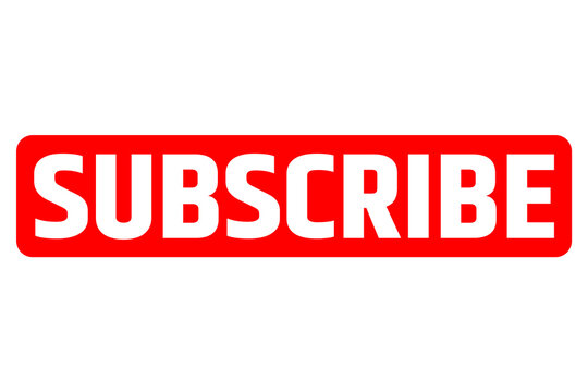 Red Subscribe Button Call to Action Social Media Label Icon Vector Isolated
