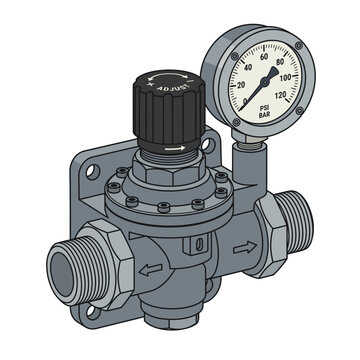 Pressure regulator with gauge