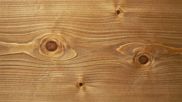 Natural brown wooden board texture with large dark knots and swirling wood grain pattern