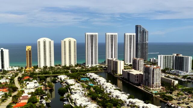 Residential condo buildings Sunny Isles Beach FL