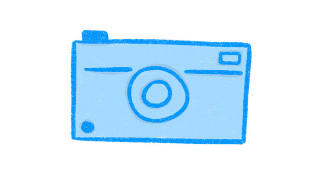 Hand Drawn Blue Digital Camera Clipart
