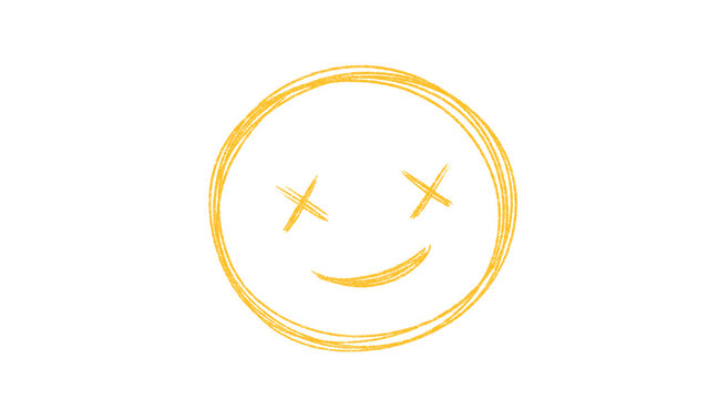 Hand Drawn Yellow Dead Face Emoji Clipart