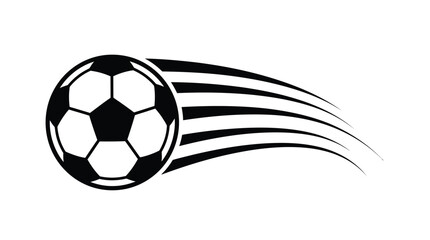 Fototapeta premium Dynamic soccer ball vector illustration showing high speed motion streaks isolated on a plain white background