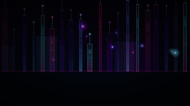 Modern abstract looping background with dynamic light bars