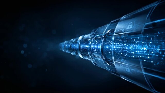 Digital technology concept with futuristic data visualization  