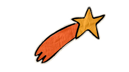 Hand Drawn Shooting Star Comet Space Tail Doodle Illustration Isolated on Transparent Background © SomiMotion