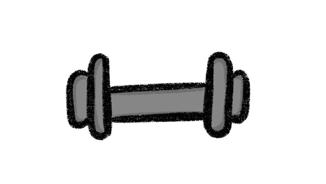 Hand Drawn Dumbbell Gym Weight Workout Vector Doodle Clipart Transparent PNG