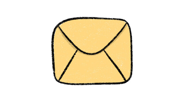 Hand Drawn Yellow Envelope Mail Letter Vector Doodle Clipart Transparent PNG