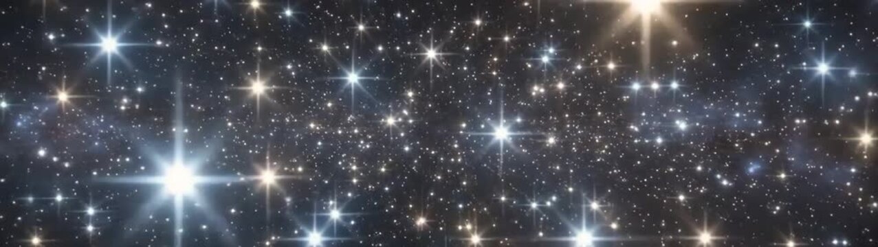 Space exploration and cosmic travel stars moving through deep space in interstellar journey through a dense galaxy field.