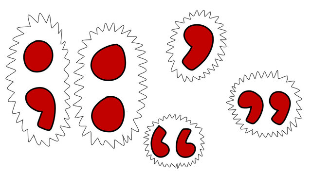 Red Punctuation Marks Quote Comma Semicolon Isolated Transparent PNG Clipart