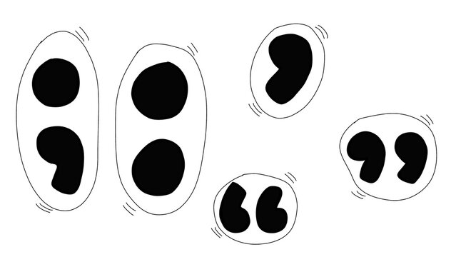 Black Punctuation Marks Quote Semicolon Circle Frame Transparent PNG Clipart