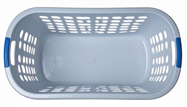 Empty laundry basket isolated on white background