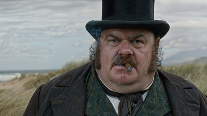 Fototapeta premium Cinematic Portrait of a Fictional Victorian Scottish Golf Official with Cigar