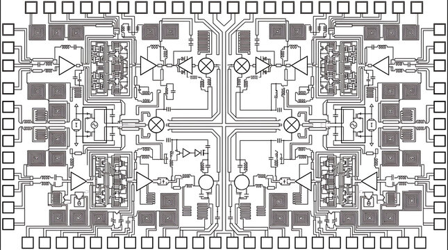 Technical Block Diagram and Integrated Circuit Architecture Layout