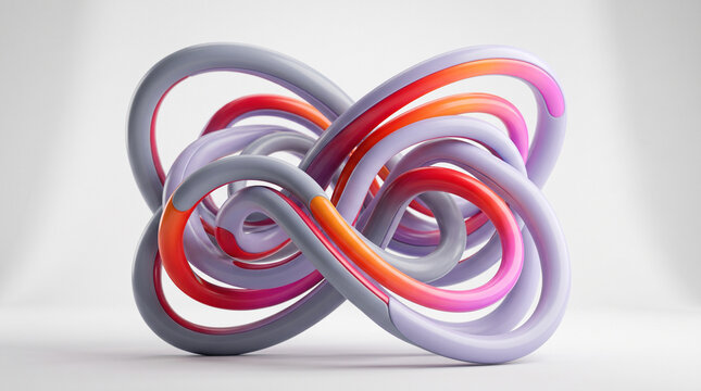 abstract background with red ribbon