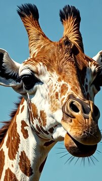 Giraffe wild animal in zoo reserve habitat, wildlife savannah landscape nature safari AI Generative