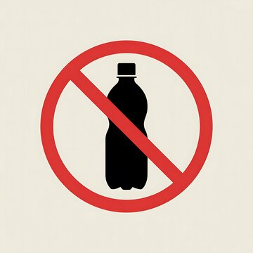 No plastic bottle sign isolated on white background