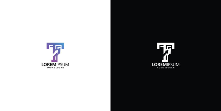 Modern Minimalist TS Monogram Logo Design for Corporate Branding on White and Black Backgrounds