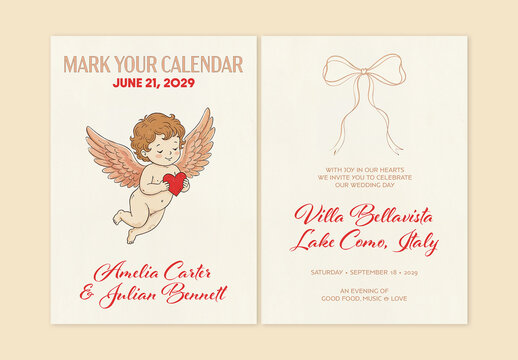 Elegant Cupid Wedding Invitation Layout