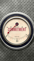 Obraz premium Commitment that hits less than zero, showing an extremely low level of commitment, none of it, insufficient. Minimum value, below the norm. Lack of commitment. ,3d illustration