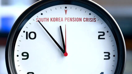 Fototapeta premium South Korea Pension Crisis that is going to happen soon, it is imminent. Incoming south korea pension crisis, approaching in the near future. South Korea Pension Crisis almost here. ,3d illustration